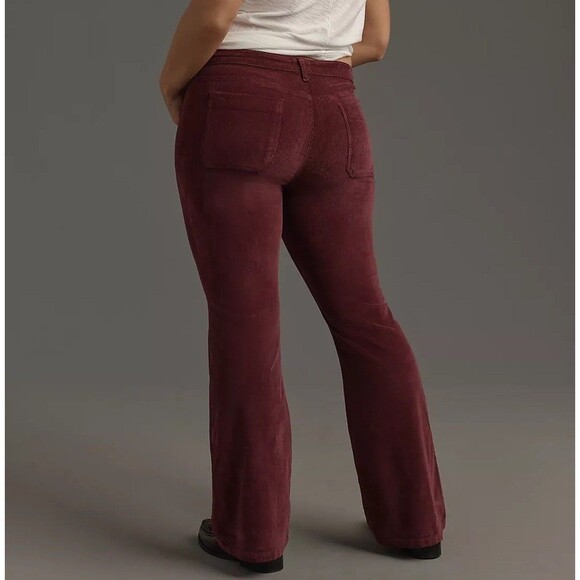 Anthropologie Pilcro Size 26 The Icon Corduroy Flare Jeans Mid Rise Wine Y2K - Picture 14 of 16